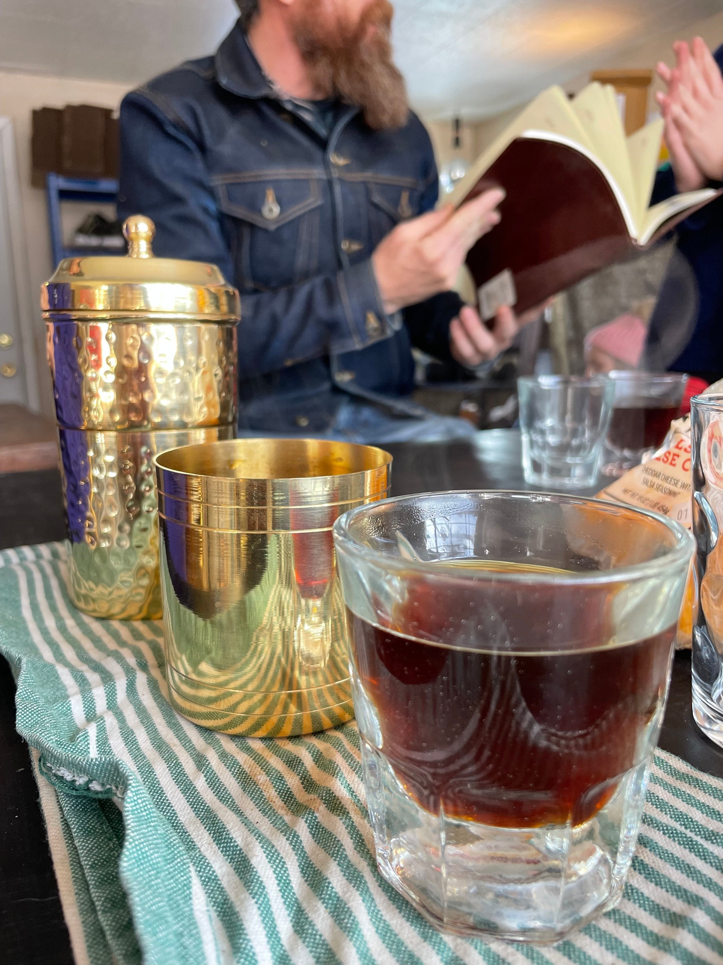 Indian Traditional Brass Filter Coffee Brewer